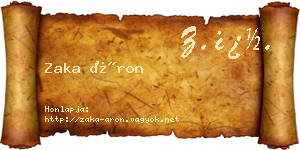 Zaka Áron névjegykártya
